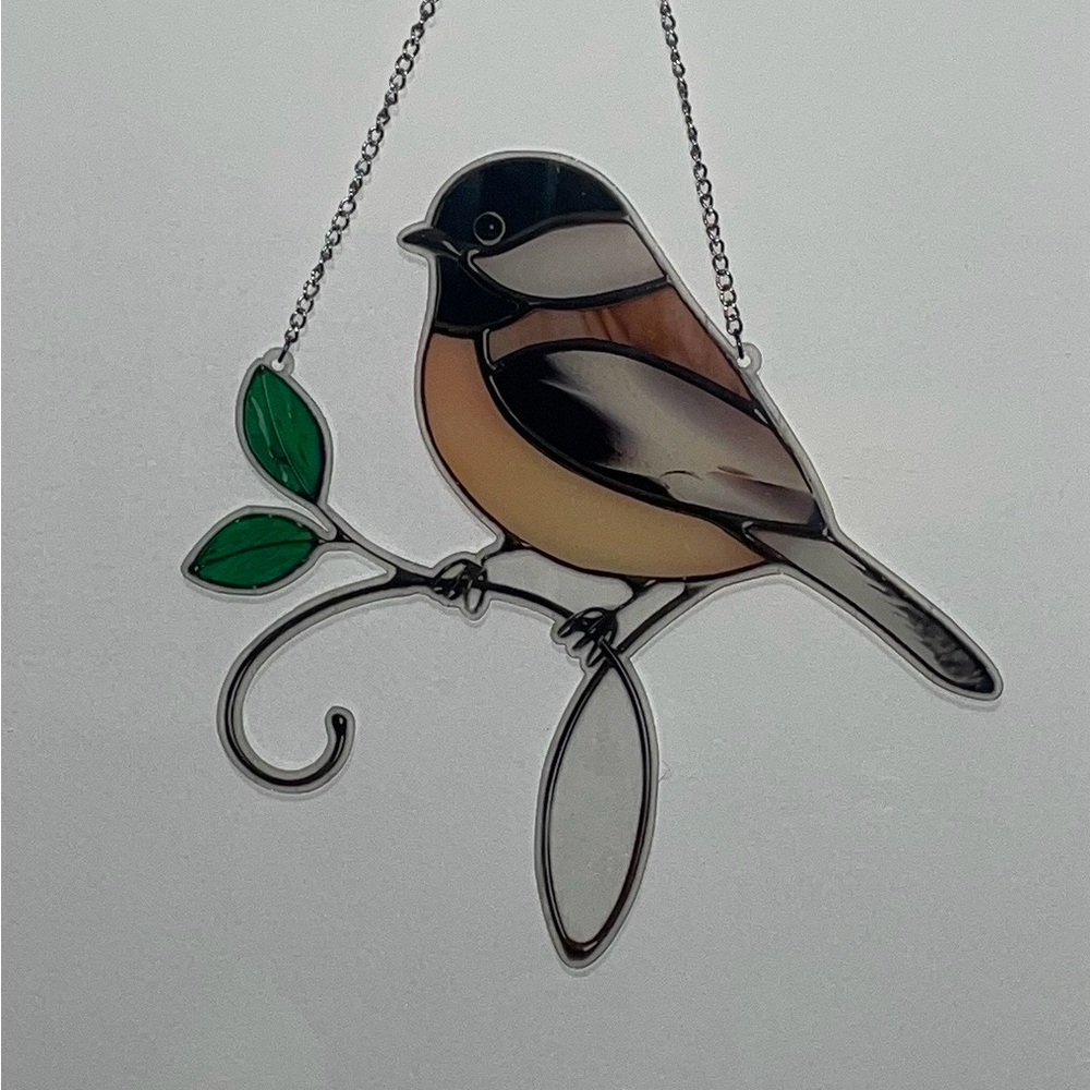 Suncatcher Acrylic Chickadee Bird Decorative Home Decor 7.5”